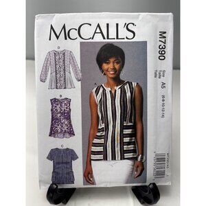 McCalls M7390 Misses Top Tunics Sewing Pattern Size 6-8-10-12-14 Uncut